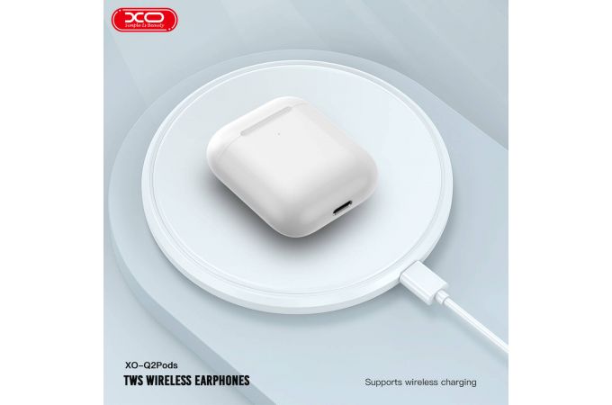 Наушники вакуумные беспроводные XO Q2Pods Bluetooth (2nd generation Full configuration with in ear detection and wireless charging function) (Белые)