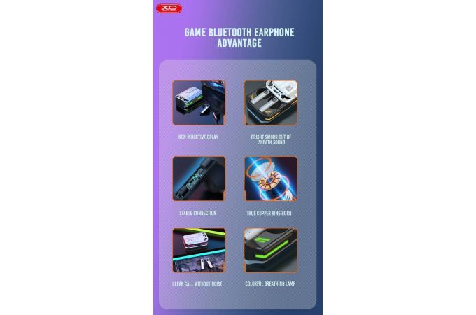 Наушники вакуумные беспроводные XO G11 Sword Rain Gaming TWS Bluetooth (Серые)