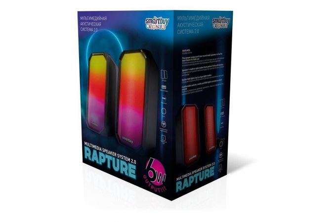 Акустическая система 2.0 SmartBuy RAPTURE, Bluetotoh, 6Вт, RGB-подсветка, USB (SBA-4300)/10