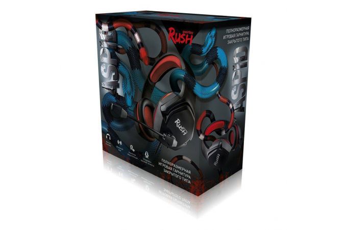 Игровая гарнитура Smartbuy RUSH ASPID, 40мм, переходник для ПК,  черн/красн (SBHG-9740)/20