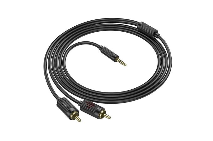 Кабель аудио  HOCO UPA28 Jack 3,5 - 2 RCA (папа - папа) 1 м черный