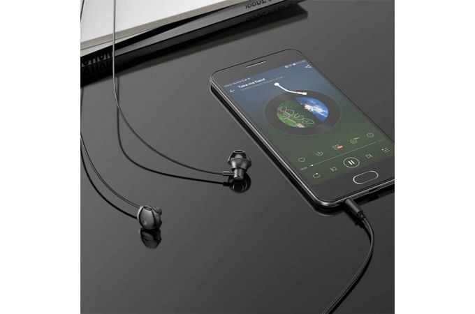 Наушники вакуумные проводные HOCO M75 universal earphones (черный)