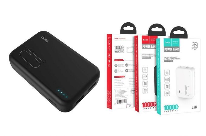 Универсальный дополнительный аккумулятор Power Bank HOCO J38 (10000 mAh) (черный)