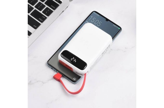 Универсальный дополнительный аккумулятор Power Bank HOCO J40 кабель MicroUSB (10000 mAh) (белый)