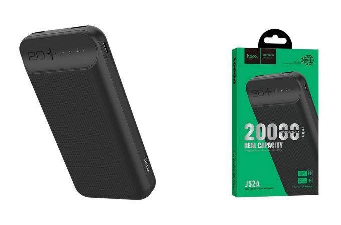 Универсальный дополнительный аккумулятор Power Bank HOCO J52A (20000 mAh) (черный)