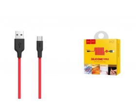 Кабель USB - USB Type-C HOCO X21, 2,4A (черно-красный) 1м (силиконовый)