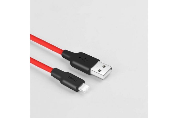 Кабель USB - USB Type-C HOCO X21, 2,4A (черно-красный) 1м (силиконовый)