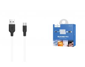 Кабель USB - USB Type-C HOCO X21, 2,4A (черно-белый) 1м (силиконовый)