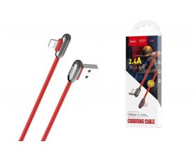 Кабель USB - Lightning HOCO U60, 2,4A (красный) 1,2м (угловой)
