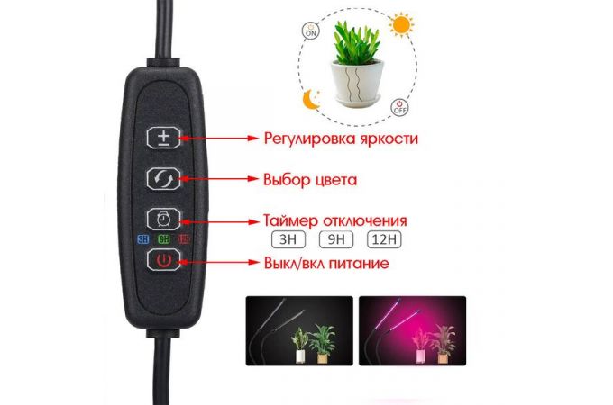 Фито-лампа для растений Огонек OG-LDP16 розовая (5Вт, USB)