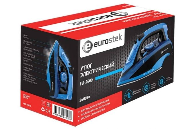 Утюг EUROSTEK EEI-2600 2600 Вт, керам.подошва