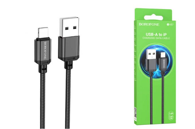 Кабель USB - Lightning BOROFONE BX87 2,4A (черный) 1м