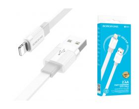 Кабель USB - Lightning BOROFONE BX89 2,4A (бело-серый) 1м