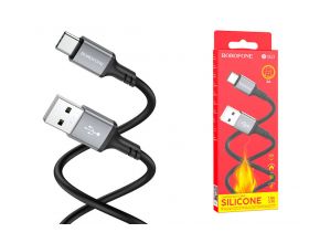 Кабель USB - USB Type-C BOROFONE BX83, 2,4A (черный) 1м силиконовый