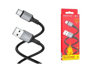 Кабель USB - USB Type-C BOROFONE BX83, 2,4A (черный) 1м силиконовый