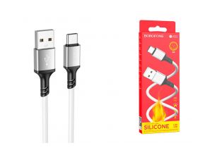 Кабель USB - USB Type-C BOROFONE BX83, 2,4A (белый) 1м силиконовый