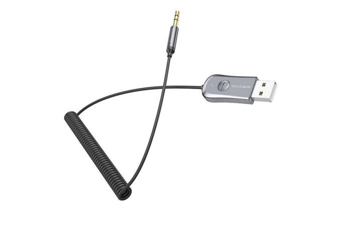 Bluetooth адаптер для автомагнитолы BOROFONE BC44 Bluetooth Car Receiver c AUX 3.5 mm входом (кабель)