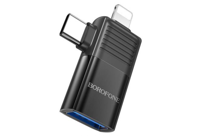 Переходник OTG Borofone BV18 Lightning /Type-C штекер на USB гнездо USB2.0 адаптер
