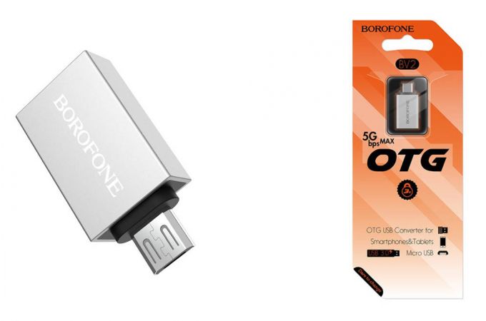 Переходник OTG Borofone BV2 Micro USB OTG Adapter