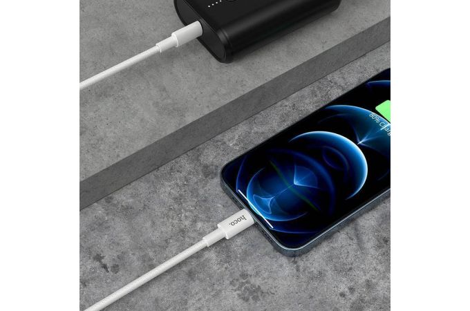 Кабель USB Type-C - Lightning HOCO X56, 3A PD20W (белый) 1м (в оплетке)