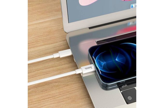 Кабель USB Type-C - Lightning HOCO X56, 3A PD20W (белый) 1м (в оплетке)