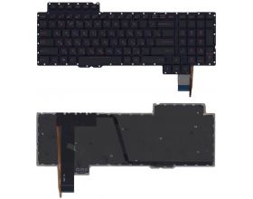 Клавиатура для ноутбука Asus ROG G752 G752VL G752VS черная без рамки, красная подсветка