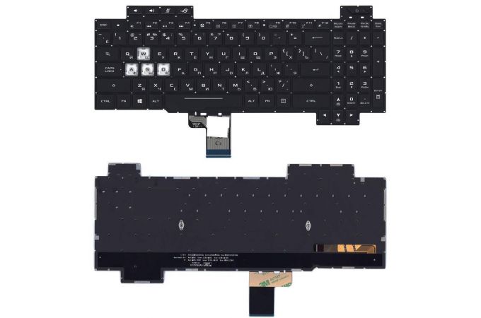 Клавиатура для ноутбука Asus ROG GL504 черная c белой подсветкой