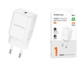 Сетевое зарядное устройство USB-C BOROFONE BN13 Safety PD30W (белый)