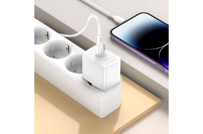 Сетевое зарядное устройство USB-C BOROFONE BAS13A Erudite PD 20W (белый)