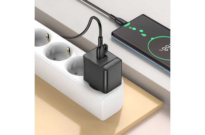 Сетевое зарядное устройство USB-C + кабель Type-C BOROFONE BAS15A PD30W (черный)