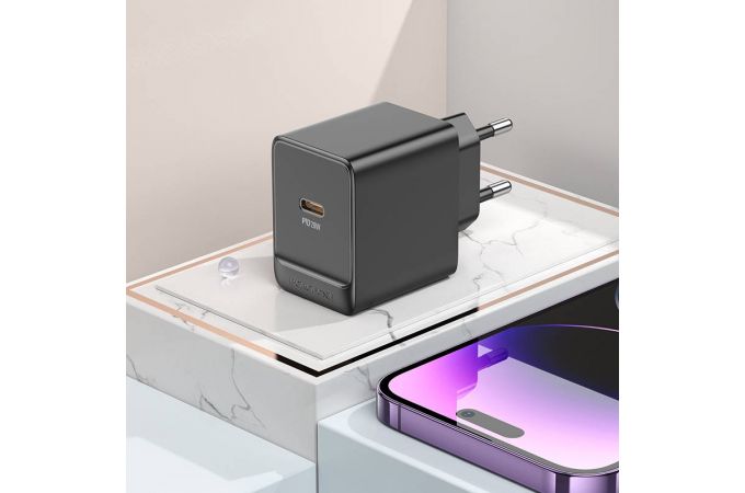 Сетевое зарядное устройство USB-C + кабель Lightning - Type-C BOROFONE BAS13A Erudite PD20W (белый)