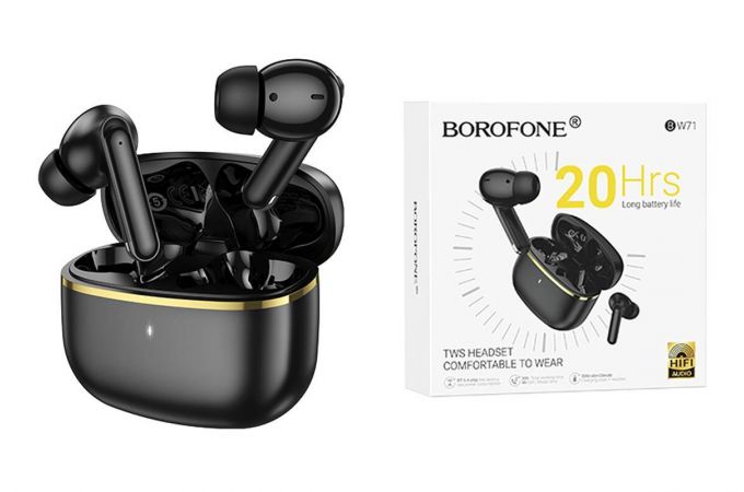 Наушники вакуумные беспроводные BOROFONE BW71 Soleil wireless BT headset (черный)