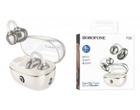 Наушники вакуумные беспроводные BOROFONE FQ5 Spirit clip-on true wireless BT headset (молочно-белый)