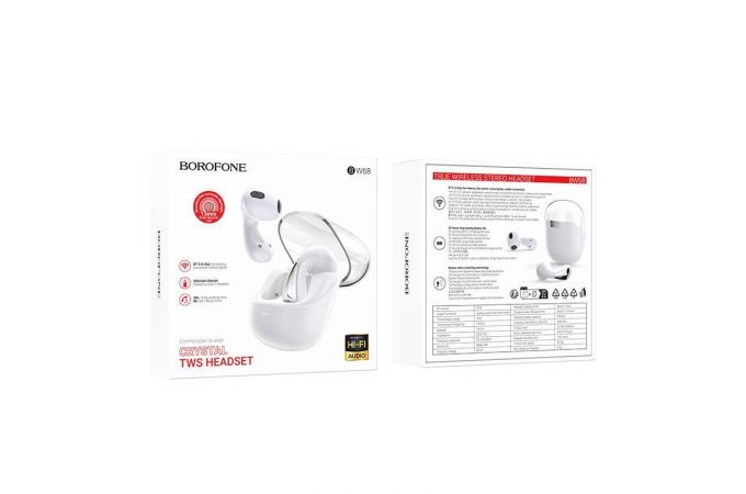 Наушники вакуумные беспроводные BOROFONE BW68 Extreme true wireless BT headset (белый)