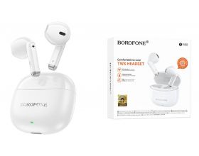 Наушники вакуумные беспроводные BOROFONE BW88 Deep rhyme true wireless BT headset (белый)