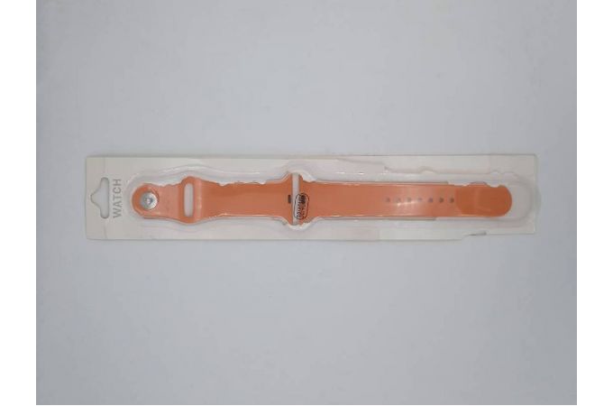 Ремешок силиконовый для Apple Watch 38-40 мм цвет оранжево-розовый размер ML (УЦЕНКА! ПОСЛЕ РЕМОНТА)
