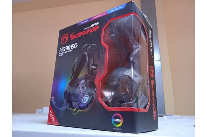 Наушники мониторные проводные с микрофоном MARVO HG9015G полноразмерные 2,2м (черный) (УЦЕНКА! ПОСЛЕ РЕМОНТА)