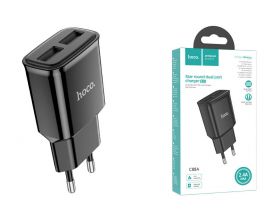 Сетевое зарядное устройство 2USB HOCO C88A 2400mAh (черный)