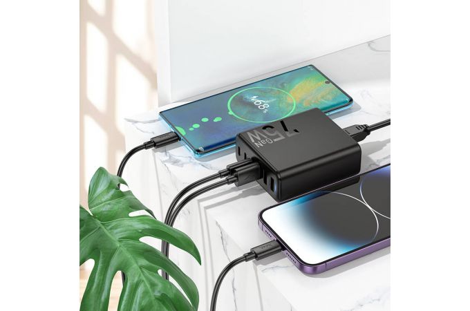 Сетевое зарядное устройство 3USB + 3USB-C HOCO C133A PD 75W (черный)