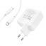 Сетевое зарядное устройство USB + 2USB-C + кабель Type-C HOCO C115A PD65W+ QC 3.0 (белый)