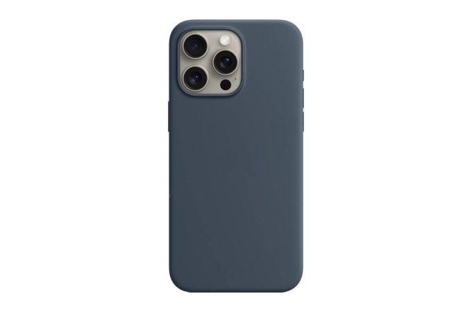 Чехол для iPhone 13 (6.1) Silicone Case Soft Touch MagSafe Abyss Blue (синяя бездна)
