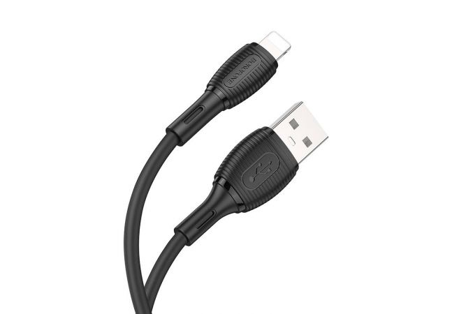 Кабель USB Type-C - Lightning BOROFONE BX86 (черный) 1м силиконовый