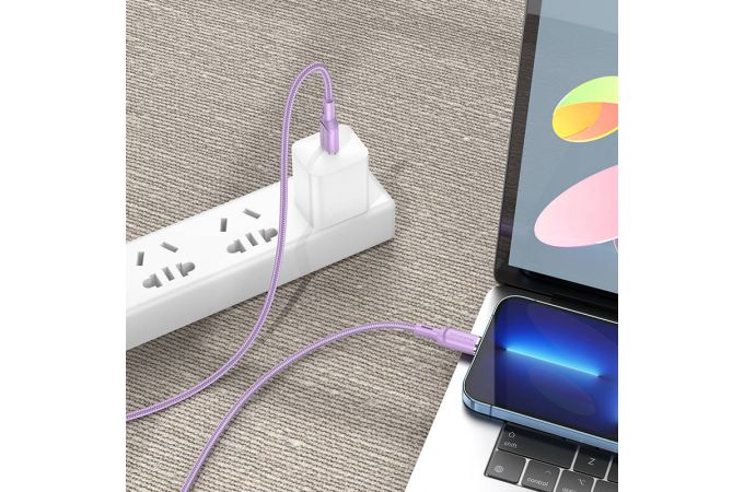 Кабель USB Type-C - Lightning BOROFONE BX90 Union PD (фиолетовый) 1м