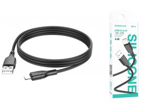 Кабель USB - Lightning BOROFONE BX99 2,4A (черный) 1м силиконовый