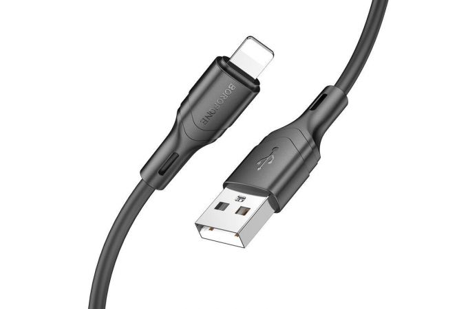 Кабель USB - Lightning BOROFONE BX99 2,4A (черный) 1м силиконовый