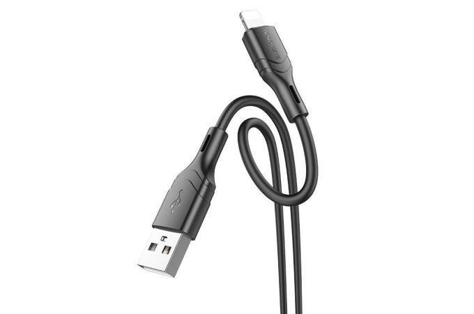 Кабель USB - Lightning BOROFONE BX99 2,4A (черный) 1м силиконовый