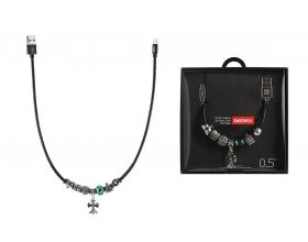 Кабель USB - MicroUSB Remax RC-058m Jewellery Бижутерия (черный) 0,5м