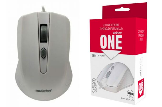 Мышь проводная Smartbuy ONE 352 (SBM-352-WK) (белый)