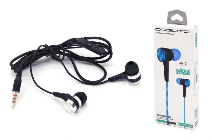 Наушники вакуумные проводные Орбита OT-ERG08 (черный)