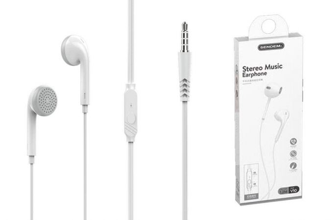Наушники вакуумные проводные SENDEM V12 (белый)